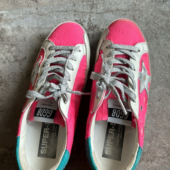 Golden Goose super-star pink, blue, sliver. Looks like new! Size 37 - Picture 4 of 4